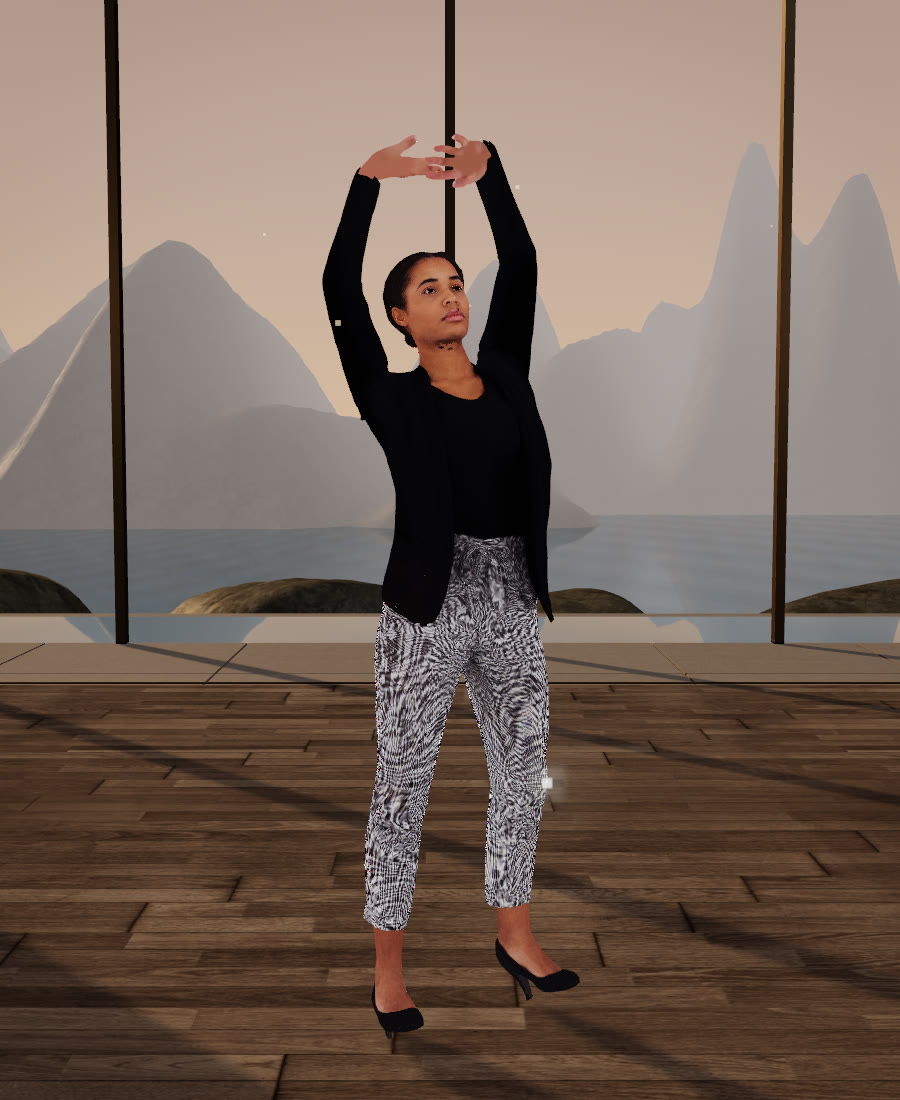 Avatar Carla performing the form