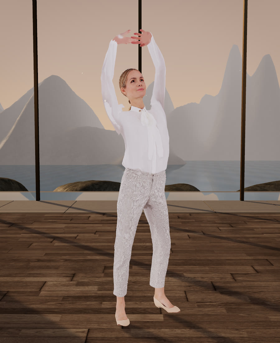 Avatar Claudia performing the form